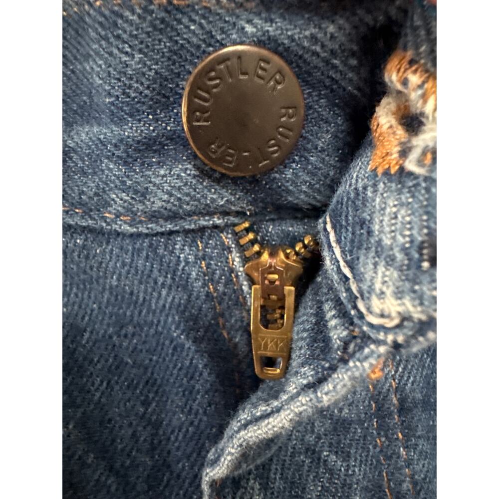 Vintage Y2K Rustler dark blue bootcut high waisted jeans waist 33X32 - Picture 11 of 15